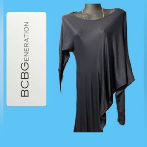 BCBG asymmetrical dark gray dress size S
